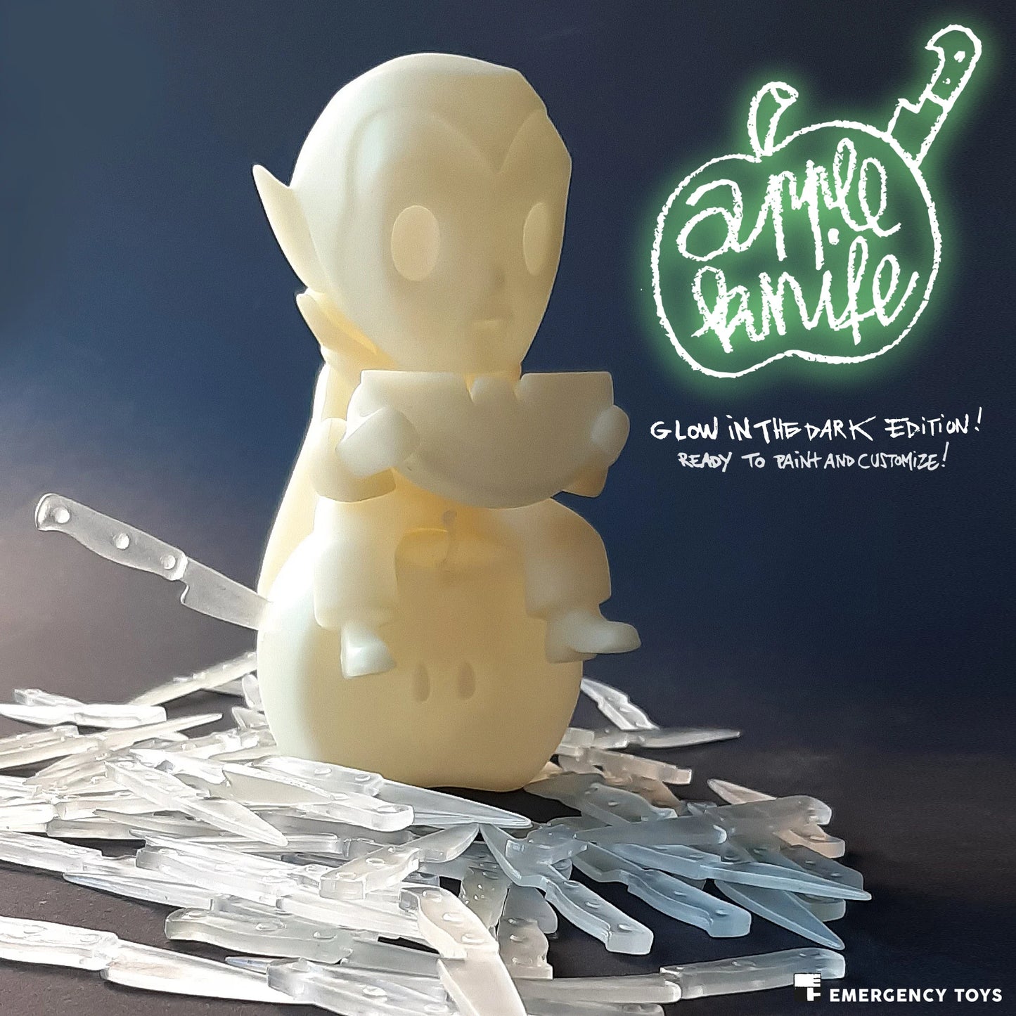 Apple Knife GLOW IN DARK EDITION the Vegan Vampire by Emergency Toys