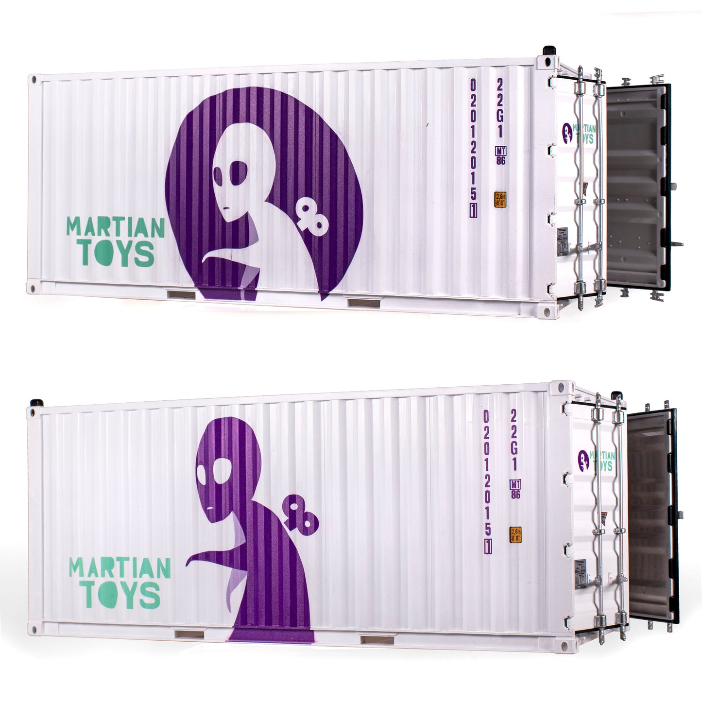 1:20 Scale Container - White #2 "CIRCLE" DIY Martian Toys Shipping Crate