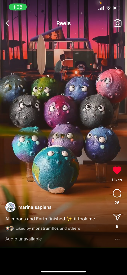 2 Cute 2 Compute 2 — "Moons and Earth" by Marina Sabio