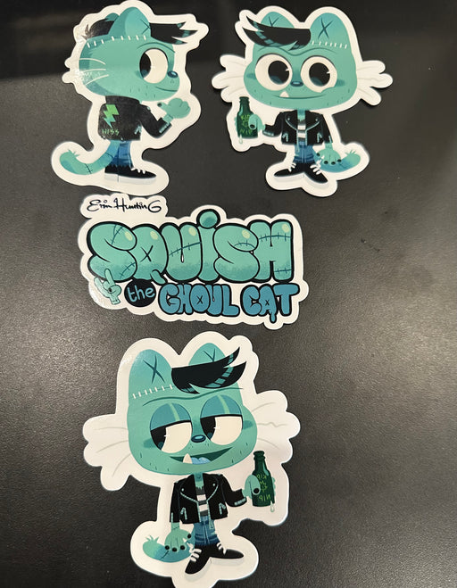 Squish Ghoul Cat Sticker set