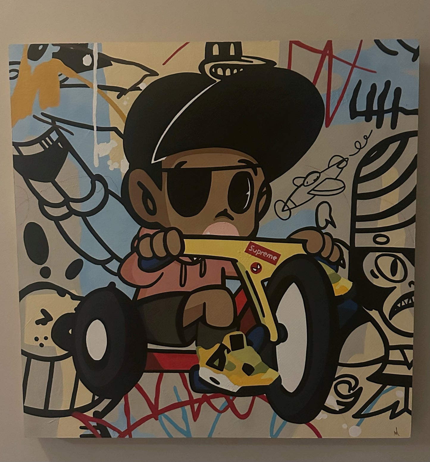 Marly McFly - "Big Wheeling" - 36x36 Original Painting
