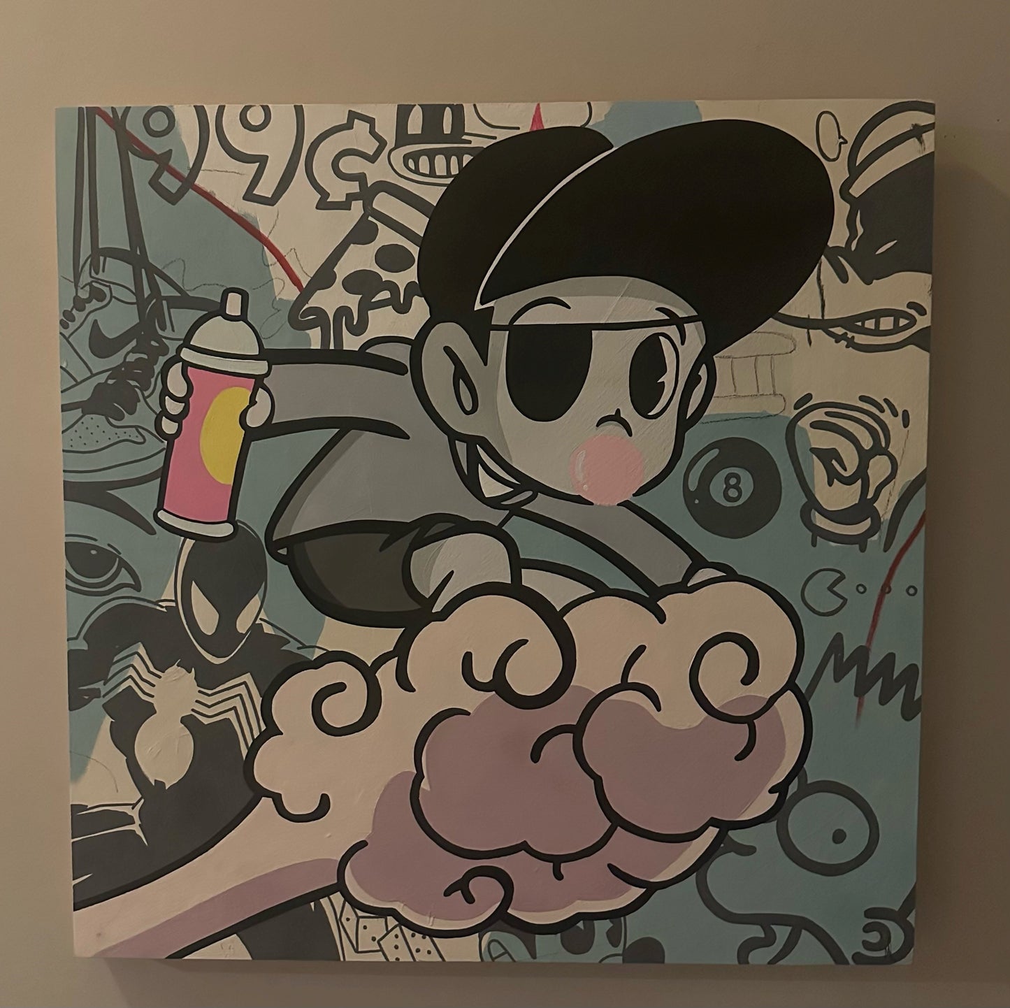 Marly McFly - "New Weights" - 36x36 Original Painting