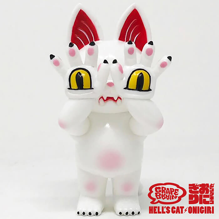 Hell's Cat Onigiri - White by Grape Brain