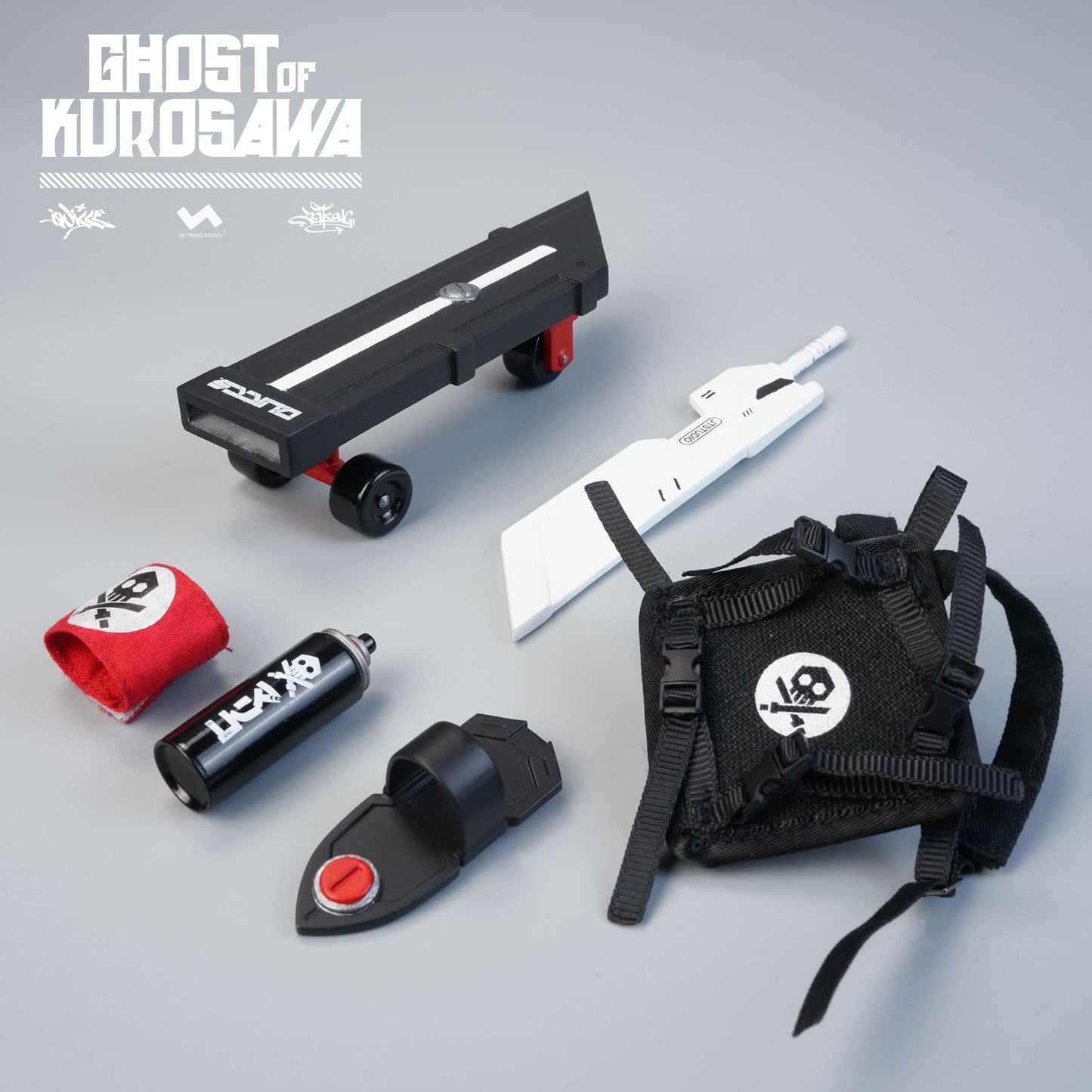 1:8 GHOST OF KUROSAWA ACTION FIGURES 8" 2GO Series #2 Kurosawa Original Black + Kurosawa White Ghost