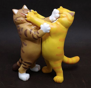 No Fists, No Friends: Fighting Cats Resin by PiaoOOOo Studio