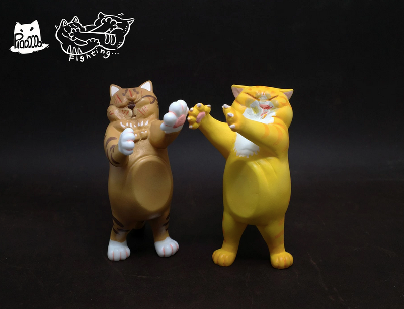 No Fists, No Friends: Fighting Cats Resin by PiaoOOOo Studio