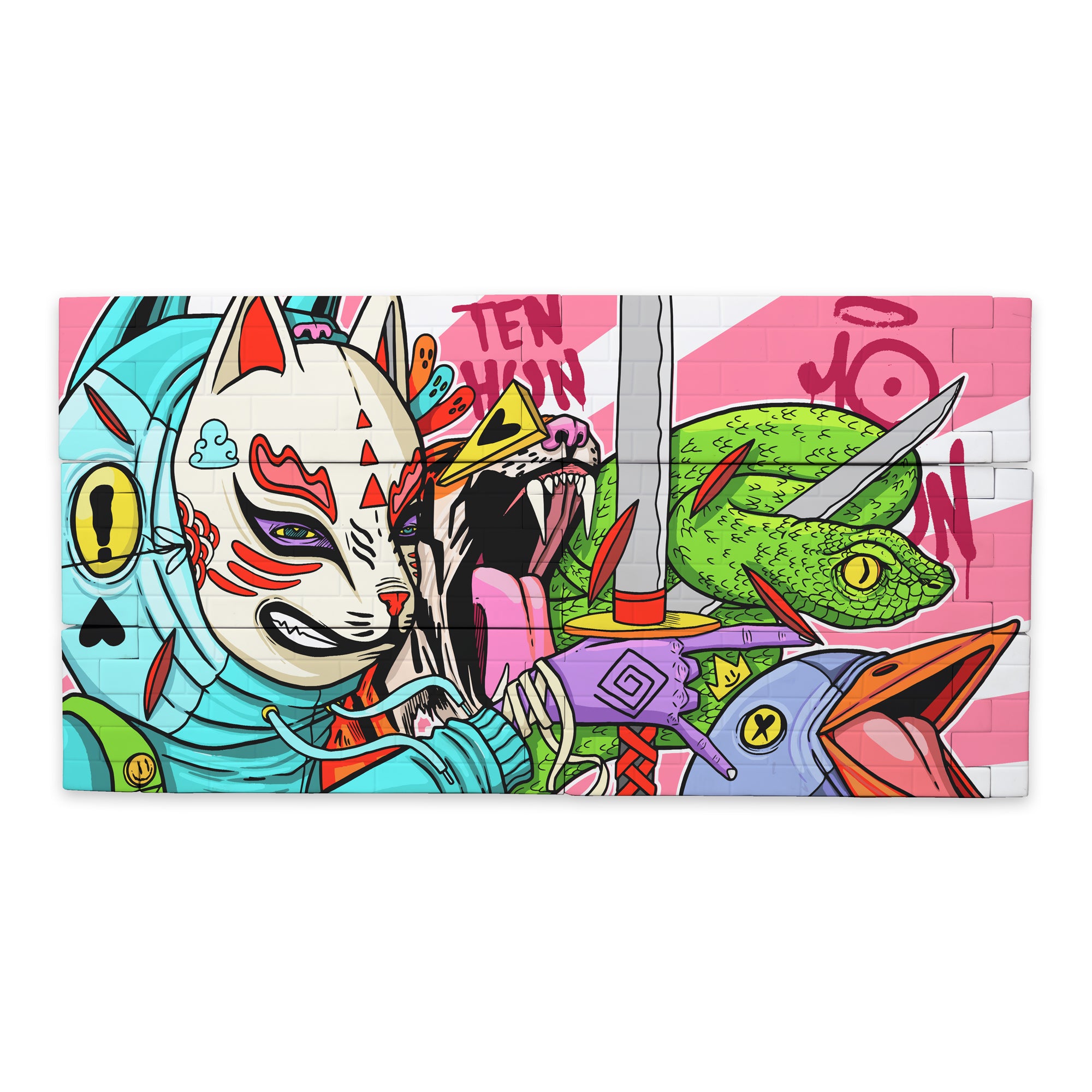 BLOCKBUSTERZ - a Vinyl Mural Wall Set - 6 Piece by Ten Hundred x