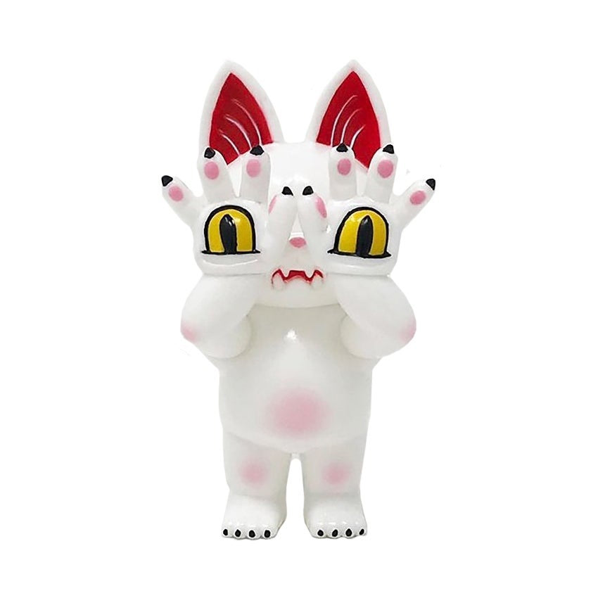 Grape Chan Art YUKID ぺインターネット塗装　白クラックソフビ Hell's Cat Onigiri - White by Grape Brain – Martian Toys