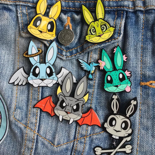 Chaos Bunny pin by Joe Ledbetter